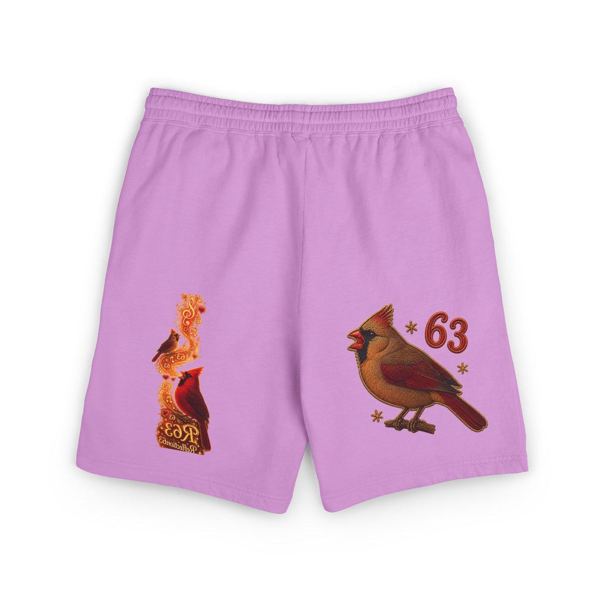 Cardinal '63 Fleece Sweat Shorts — Vintage Bird Graphic Lightweight Lounge Shorts