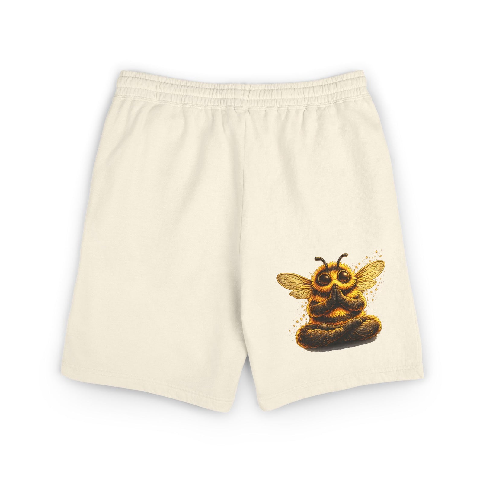 Sunflower Bee Fleece Sweat Shorts — Garment-Dyed Lightweight Lounge Shorts