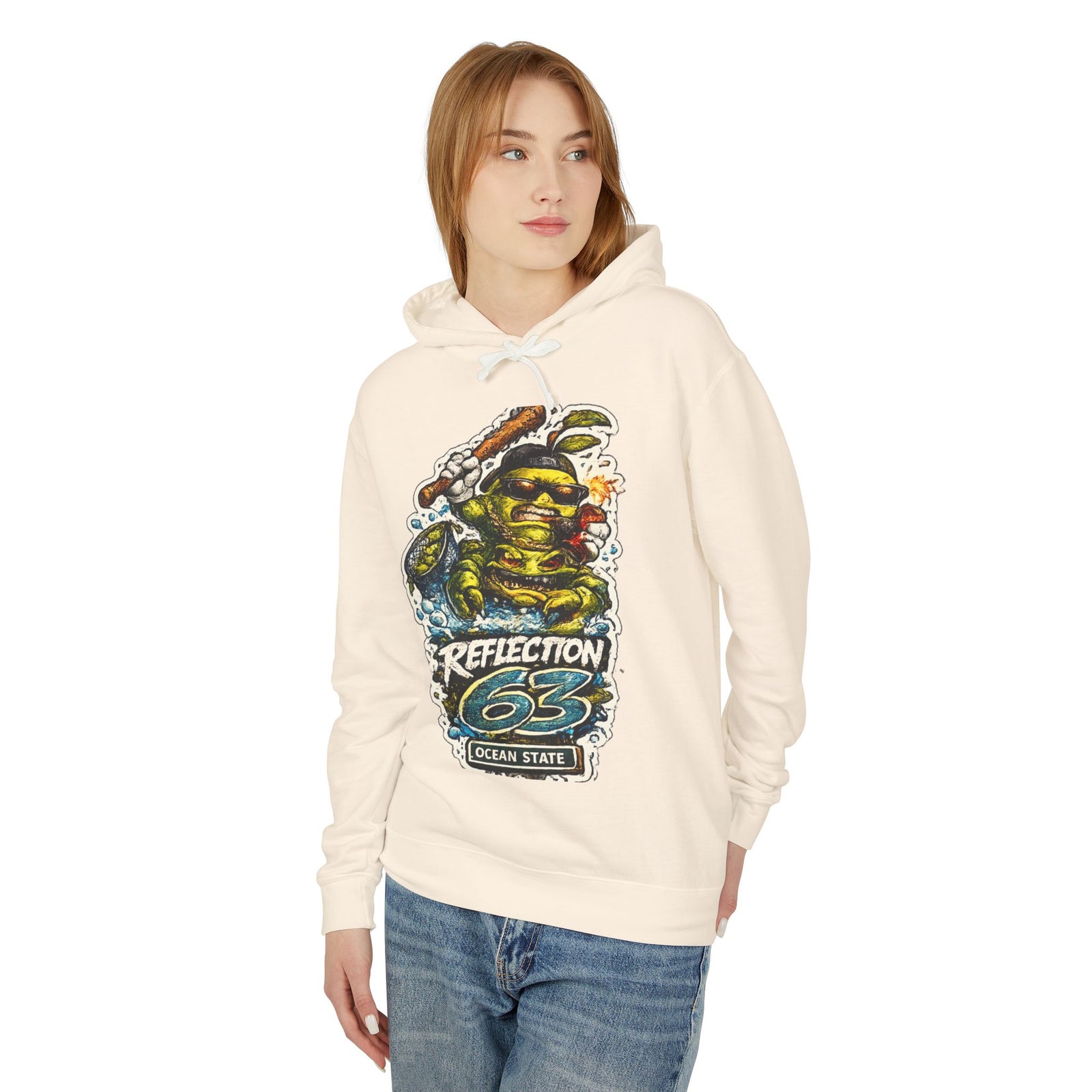 Reflection 63 Ocean State Hoodie — Vintage Surf Monster Graphic Hooded Sweatshirt