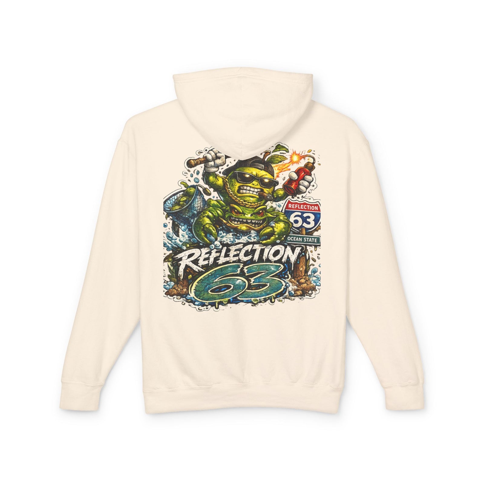 Reflection 63 Ocean State Hoodie — Vintage Surf Monster Graphic Hooded Sweatshirt