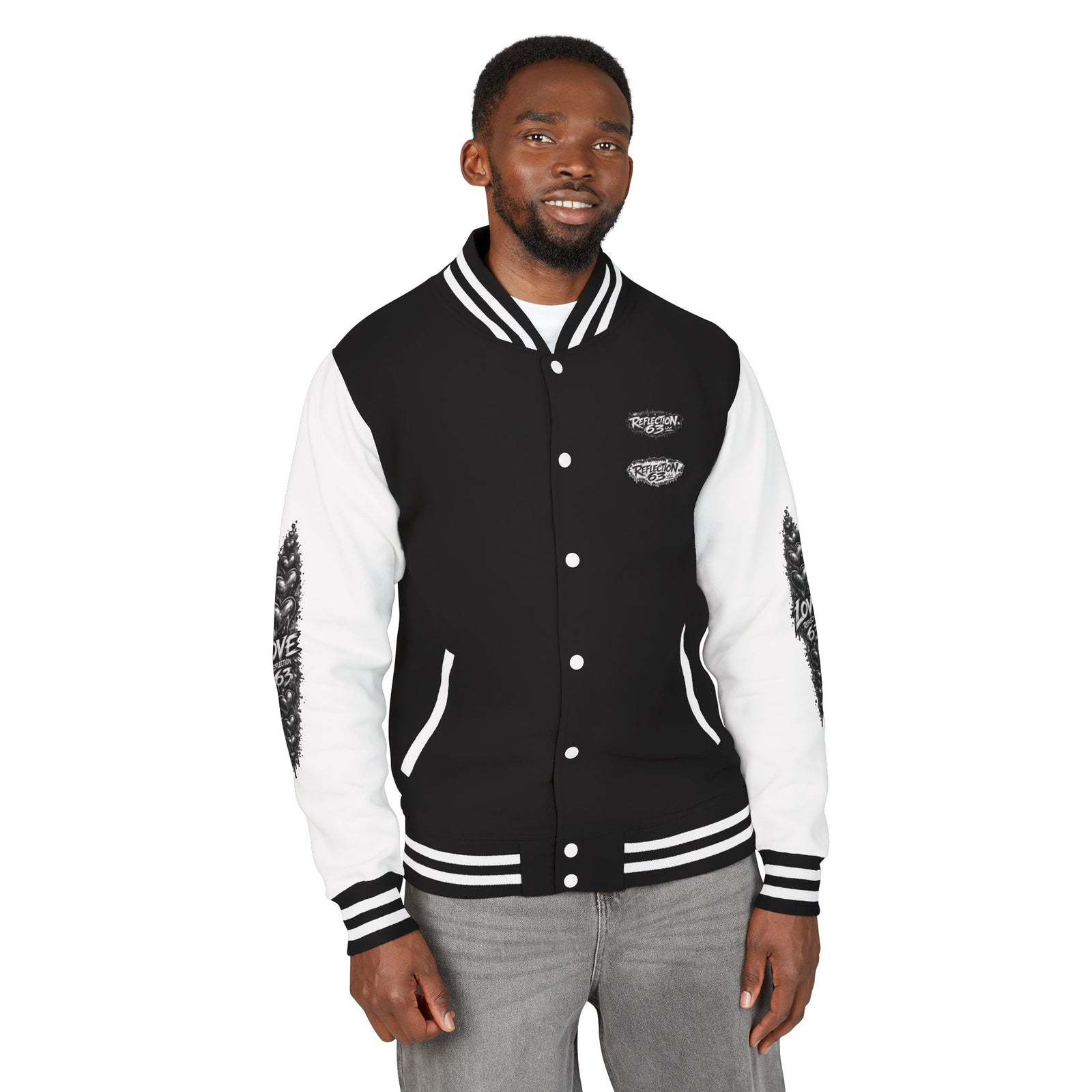 Letterman Jacket — Retro 'Love Reflection 63' Snake Heart Embroidered Design