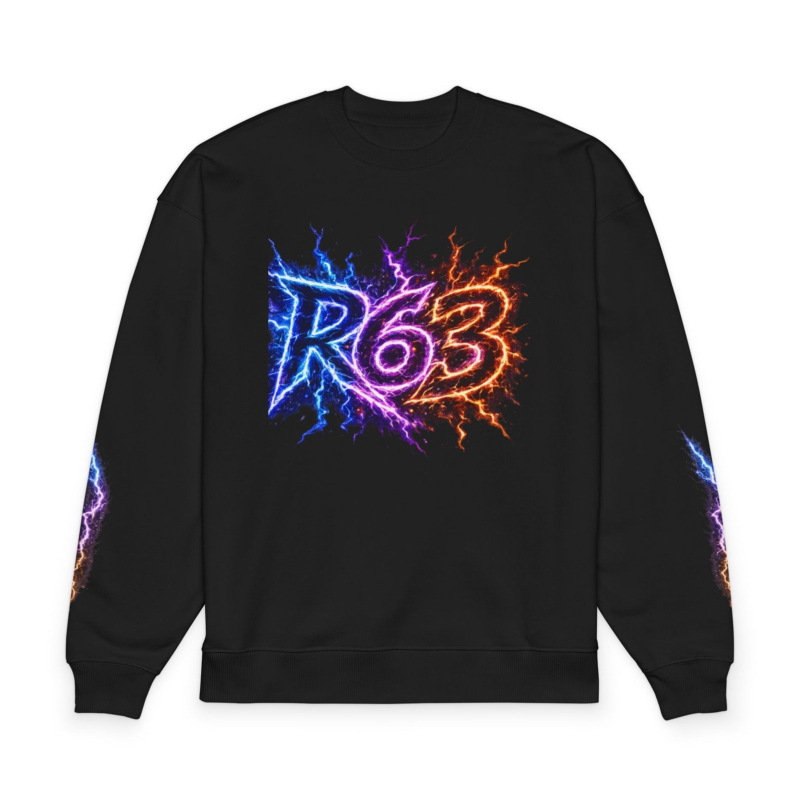 Reflection 63 Graphic Sweatshirt – R63 Electric Logo Oversized Crewneck