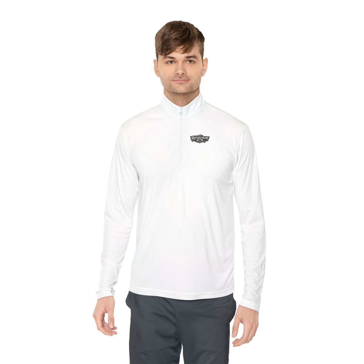 Quarter-Zip Pullover — Vintage Crest Skull Chest & Back Design