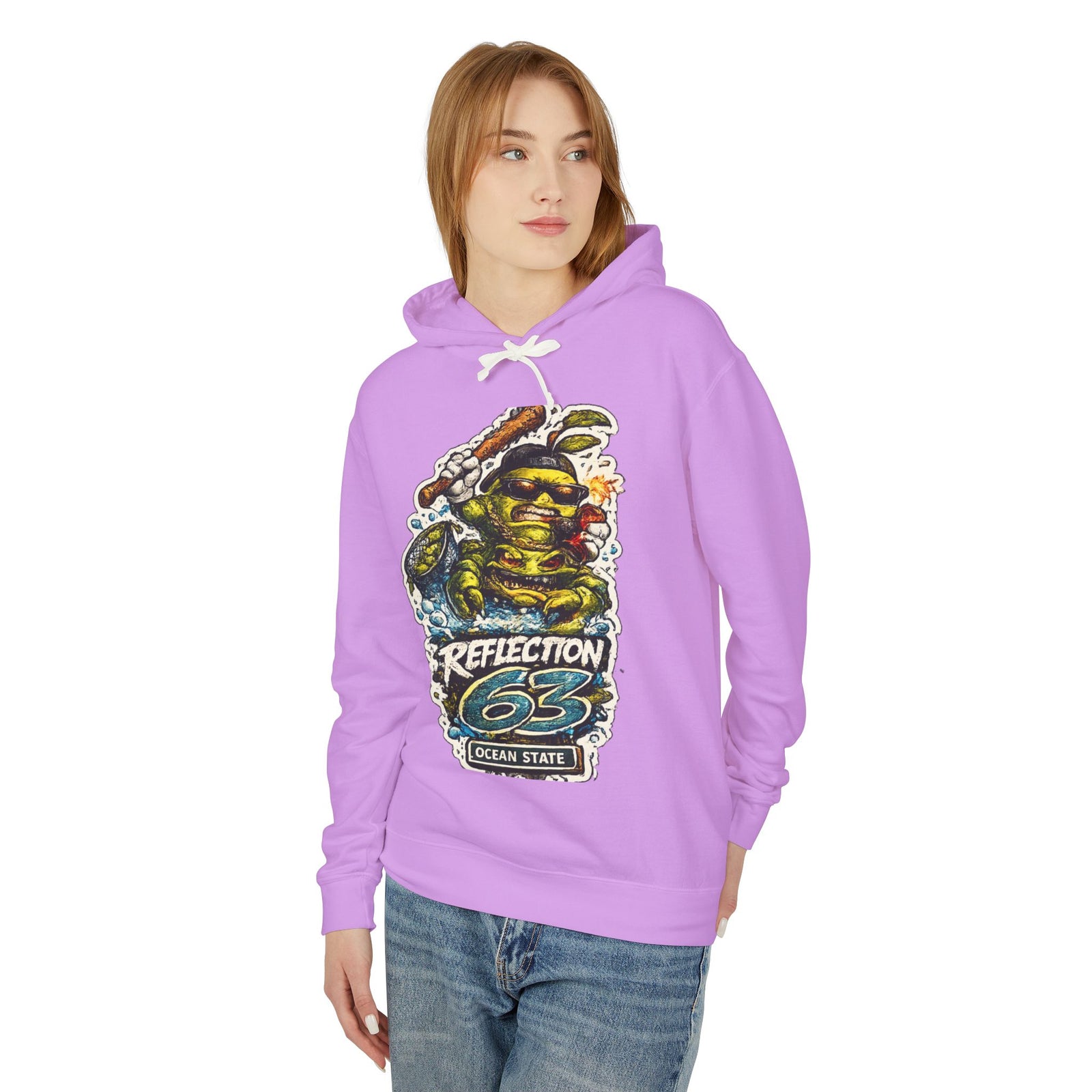 Reflection 63 Ocean State Hoodie — Vintage Surf Monster Graphic Hooded Sweatshirt