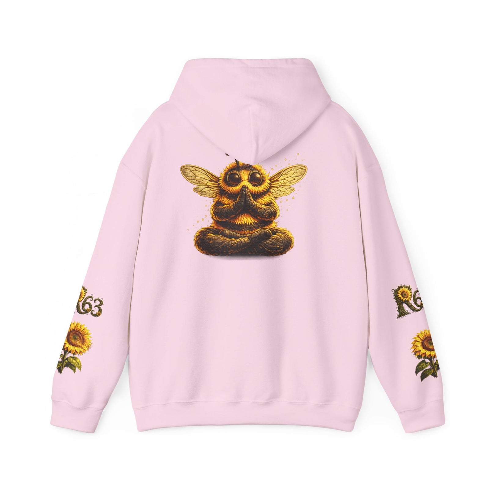 Sunflower Bee Hoodie — R63 Logo Graphic Hooded Sweatshirt