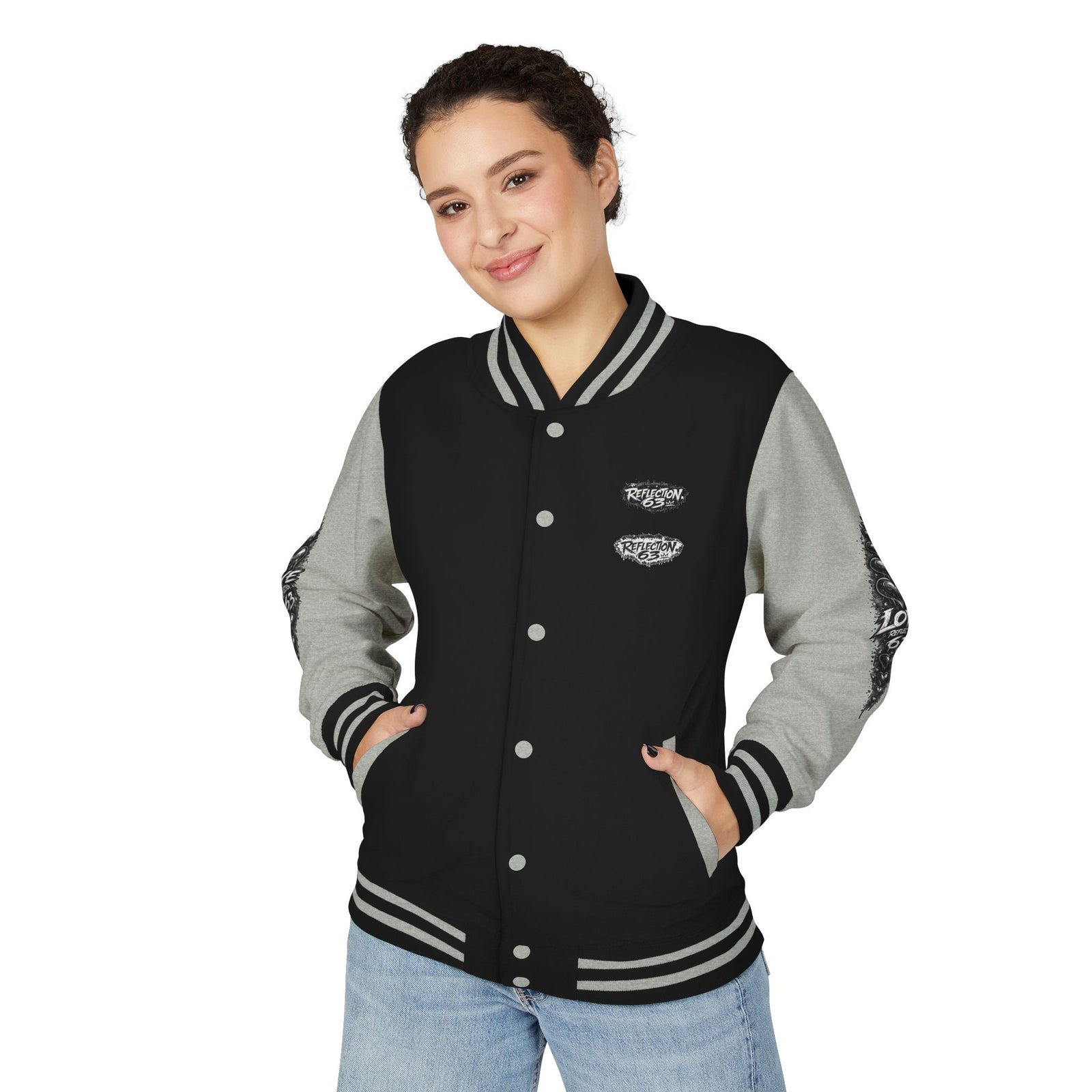 Letterman Jacket — Retro 'Love Reflection 63' Snake Heart Embroidered Design