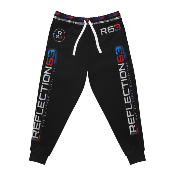 Reflections63 Athletic Joggers — Black Performance Track Pants with RB63 Side Logo