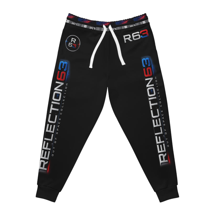 Reflections63 Athletic Joggers — Black Performance Track Pants with RB63 Side Logo