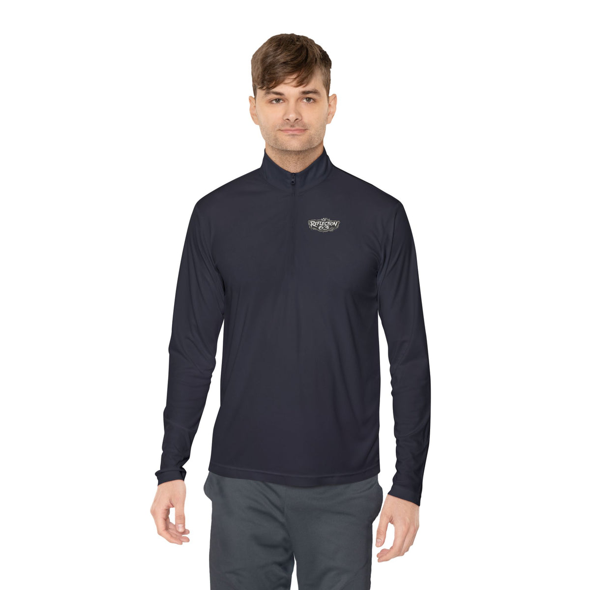 Quarter-Zip Pullover — Vintage Crest Skull Chest & Back Design