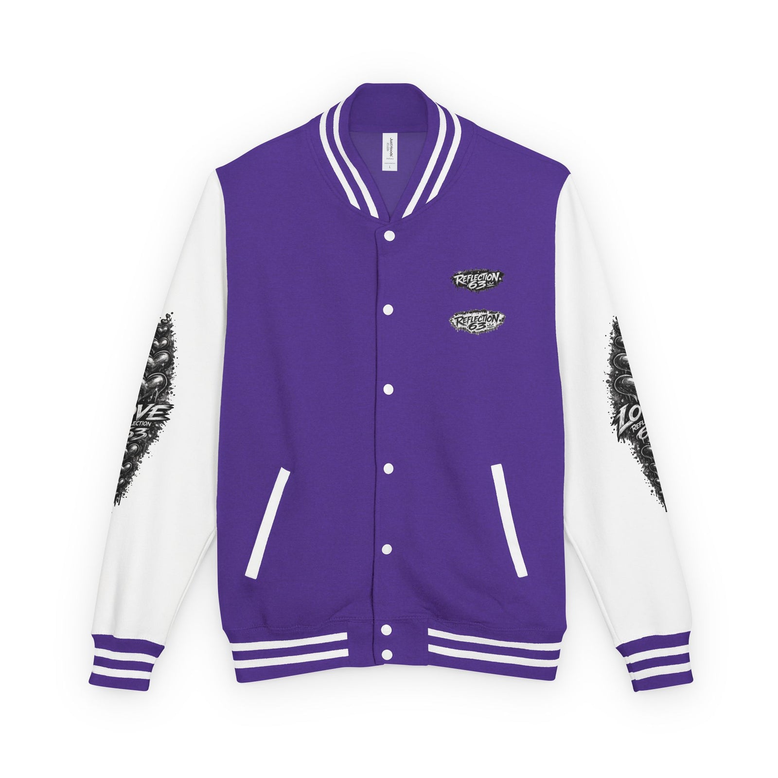 Letterman Jacket — Retro 'Love Reflection 63' Snake Heart Embroidered Design