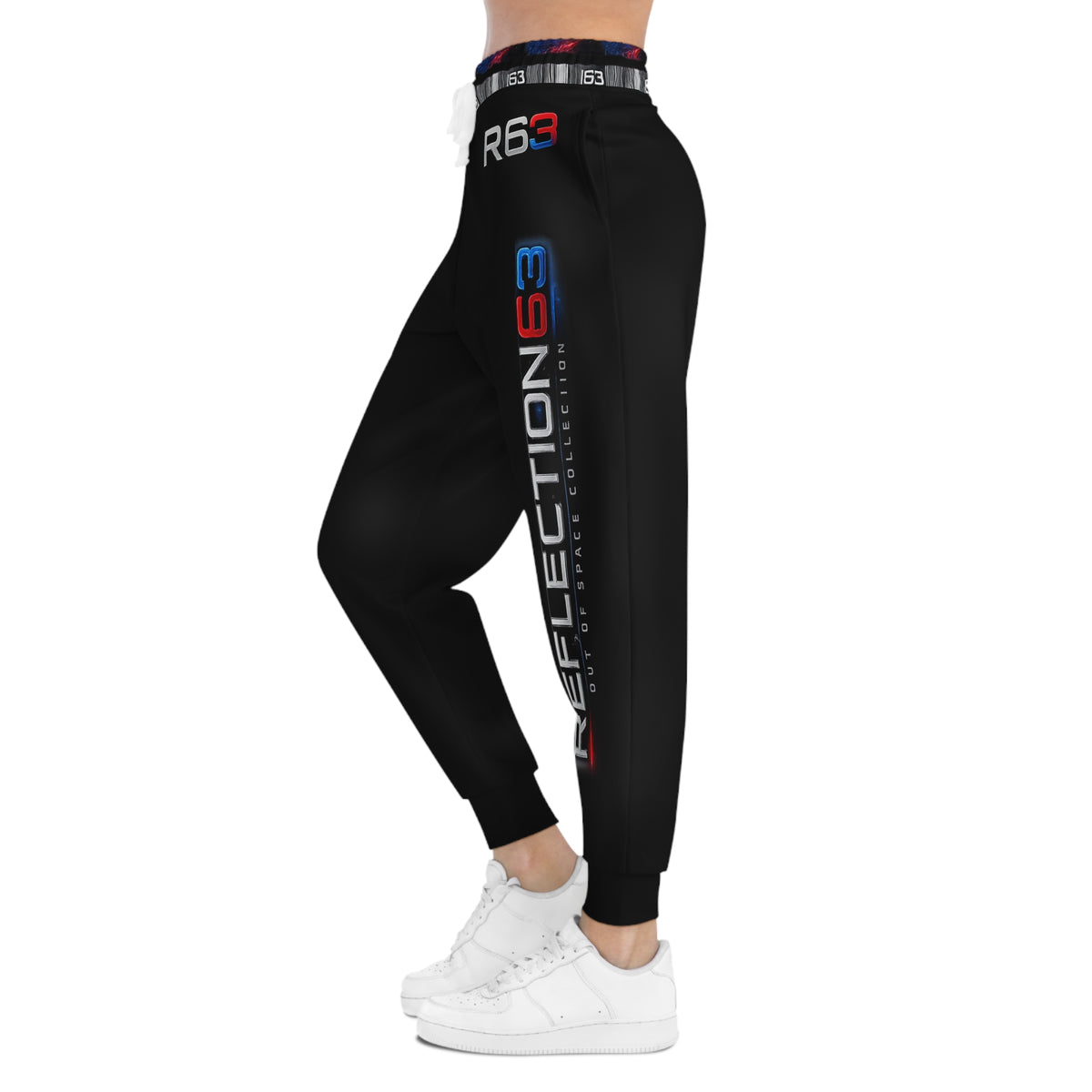 Reflections63 Athletic Joggers — Black Performance Track Pants with RB63 Side Logo