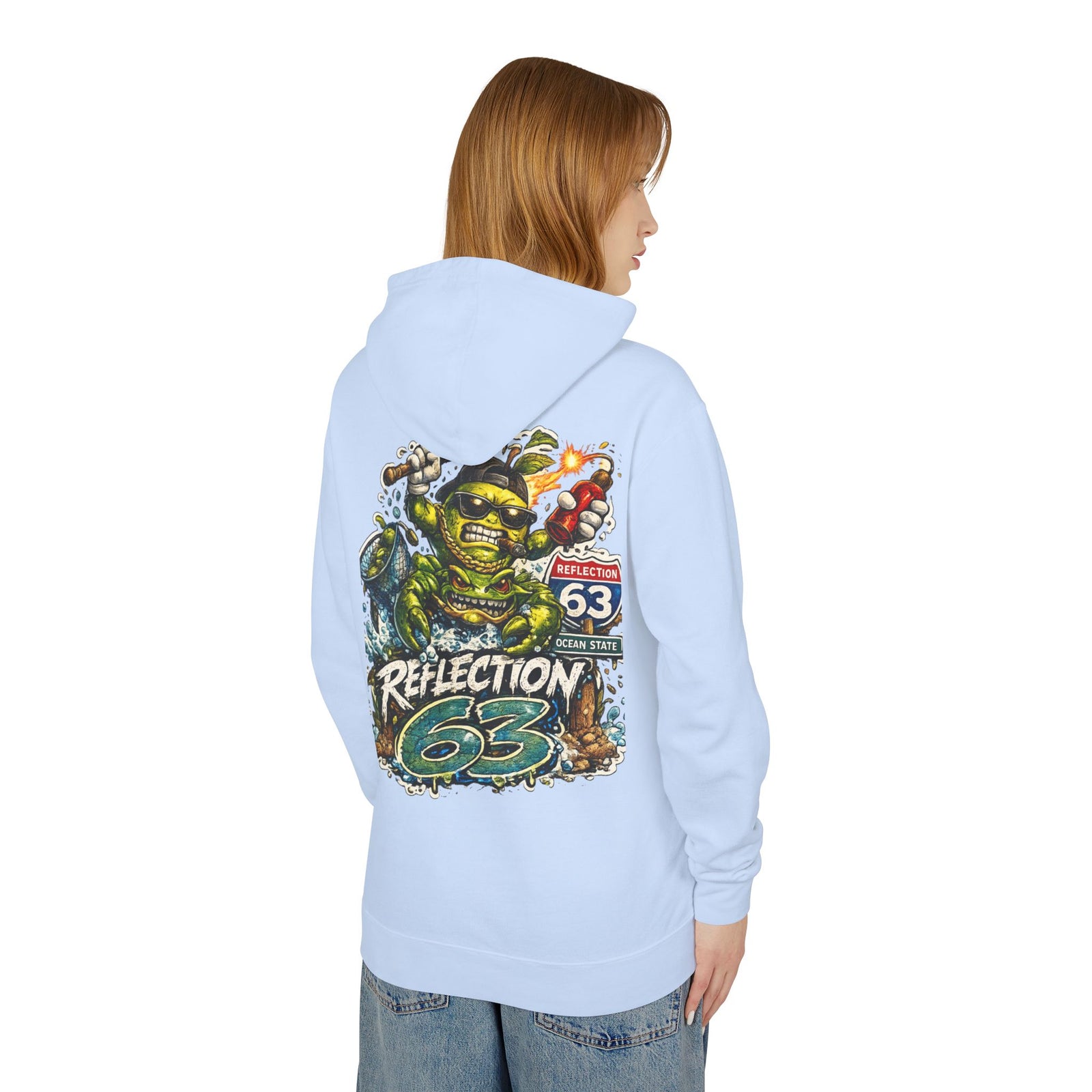 Reflection 63 Ocean State Hoodie — Vintage Surf Monster Graphic Hooded Sweatshirt