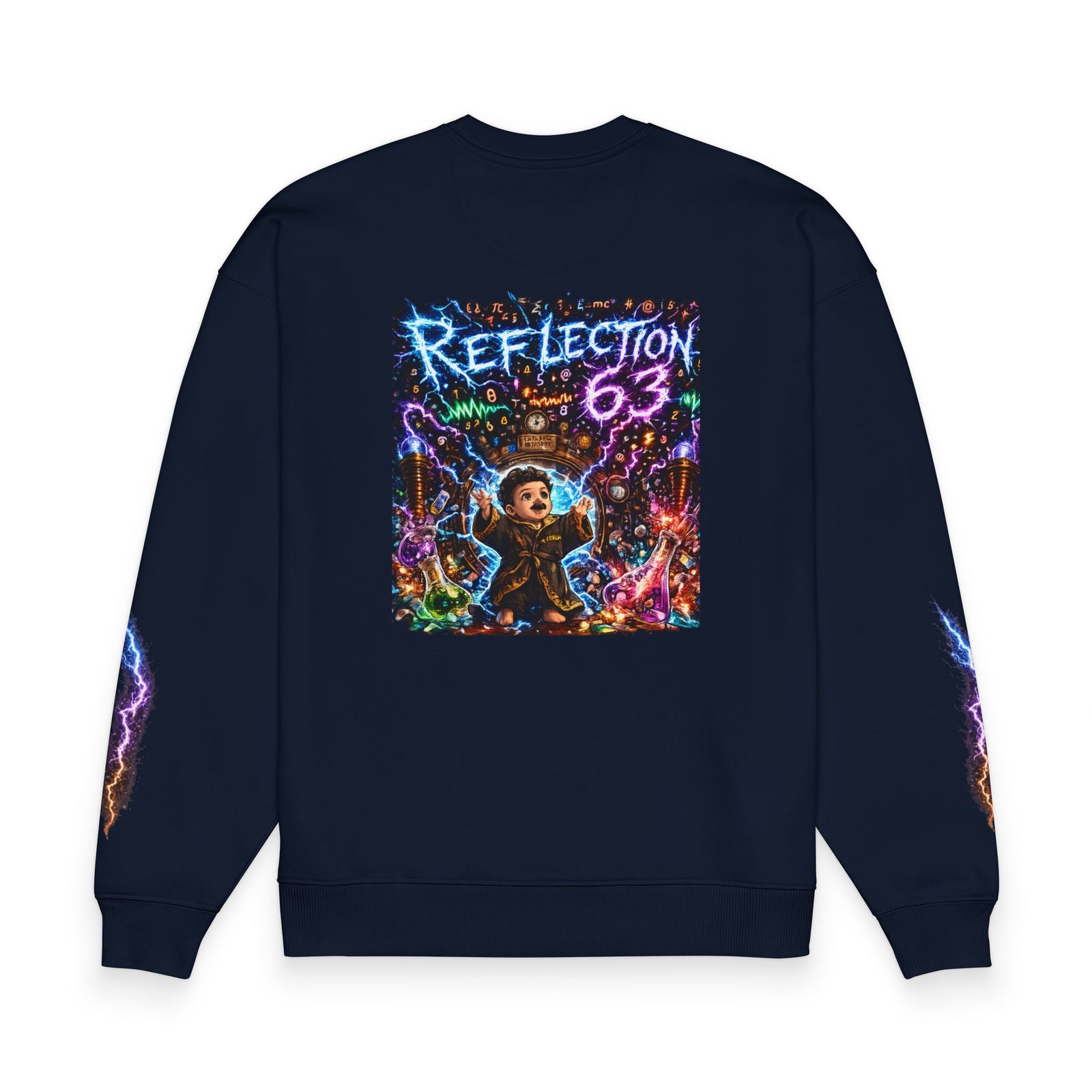 Reflection 63 Graphic Sweatshirt – R63 Electric Logo Oversized Crewneck