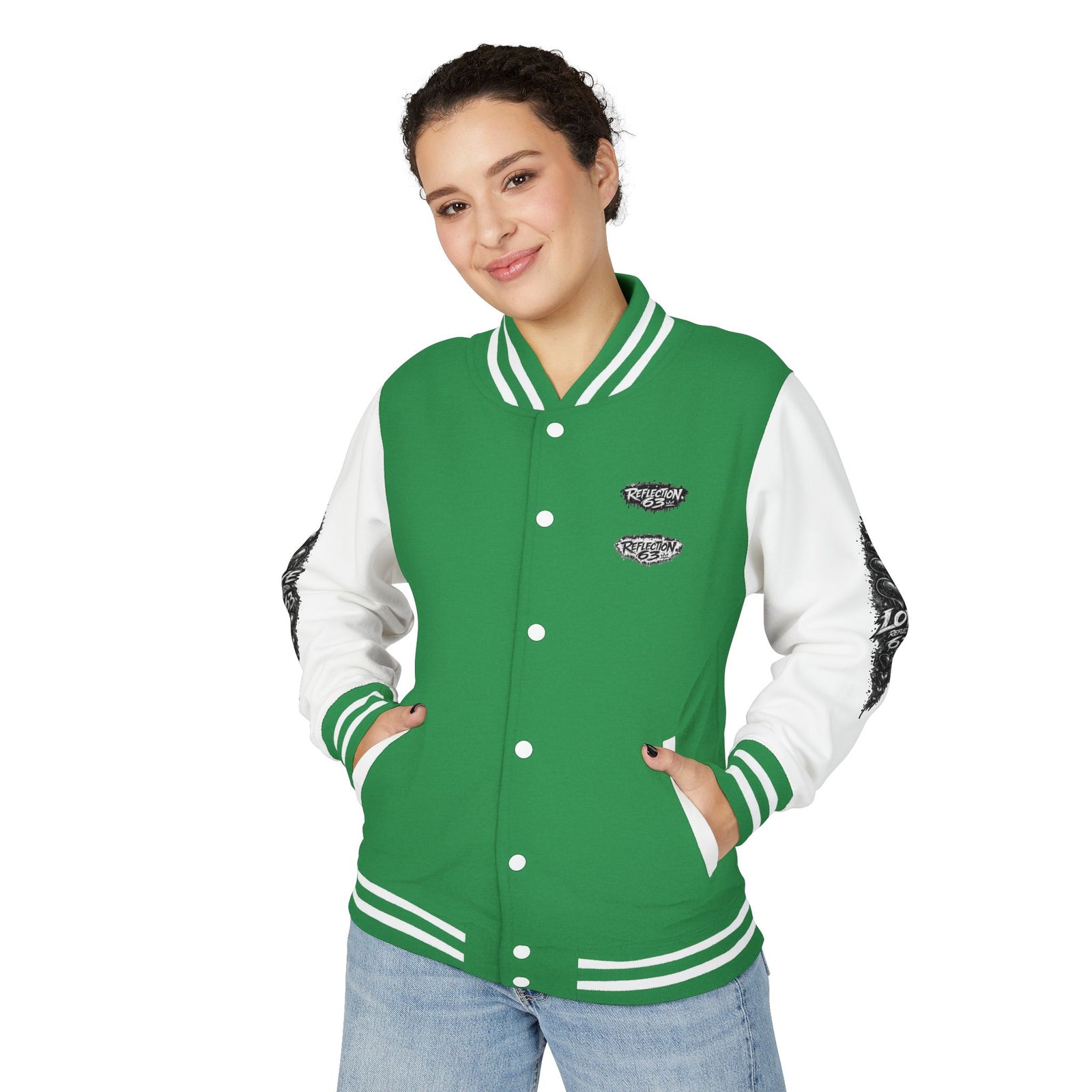 Letterman Jacket — Retro 'Love Reflection 63' Snake Heart Embroidered Design