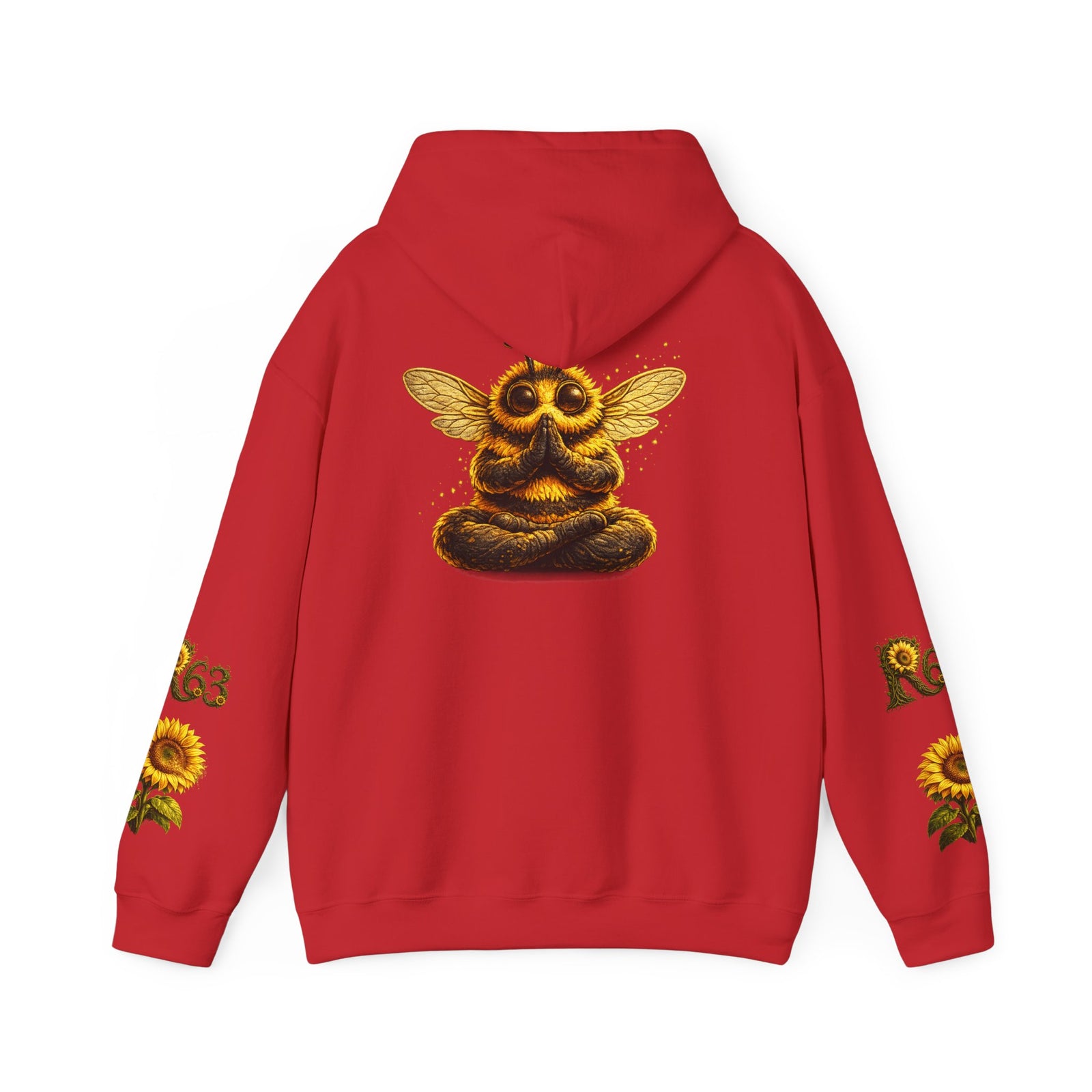 Sunflower Bee Hoodie — R63 Logo Graphic Hooded Sweatshirt