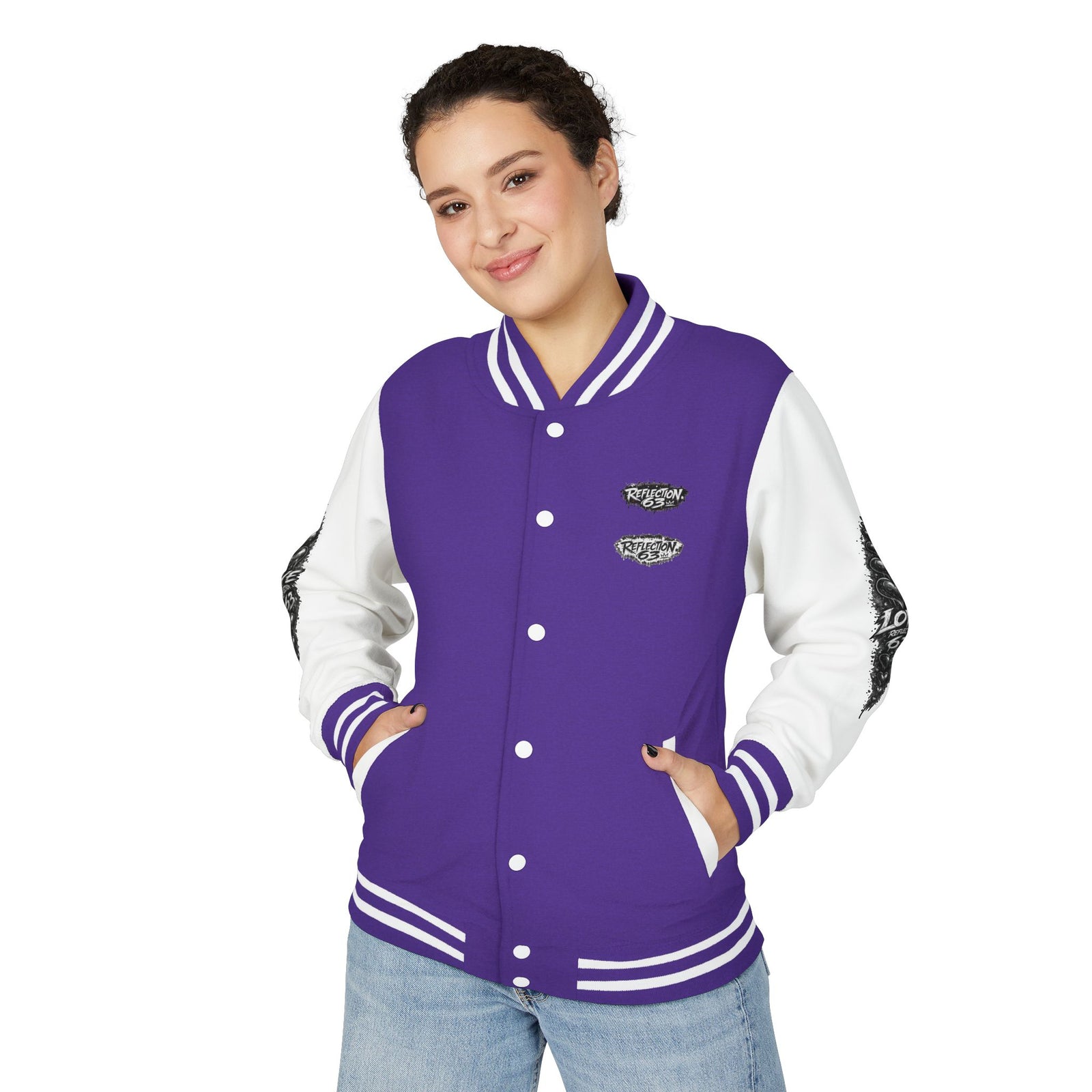 Letterman Jacket — Retro 'Love Reflection 63' Snake Heart Embroidered Design