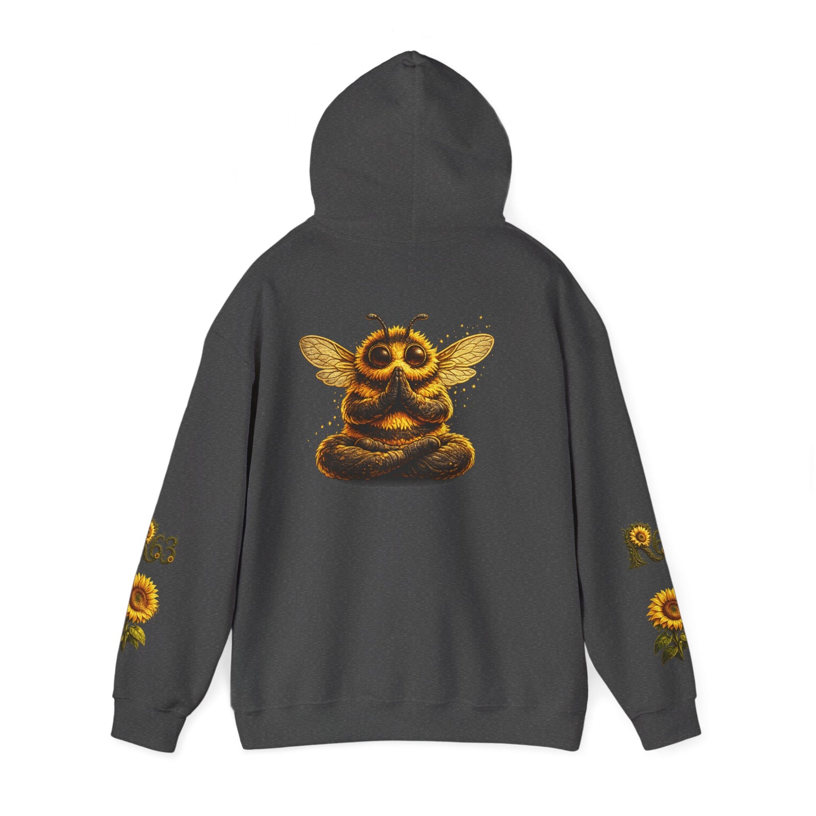 Sunflower Bee Hoodie — R63 Logo Graphic Hooded Sweatshirt