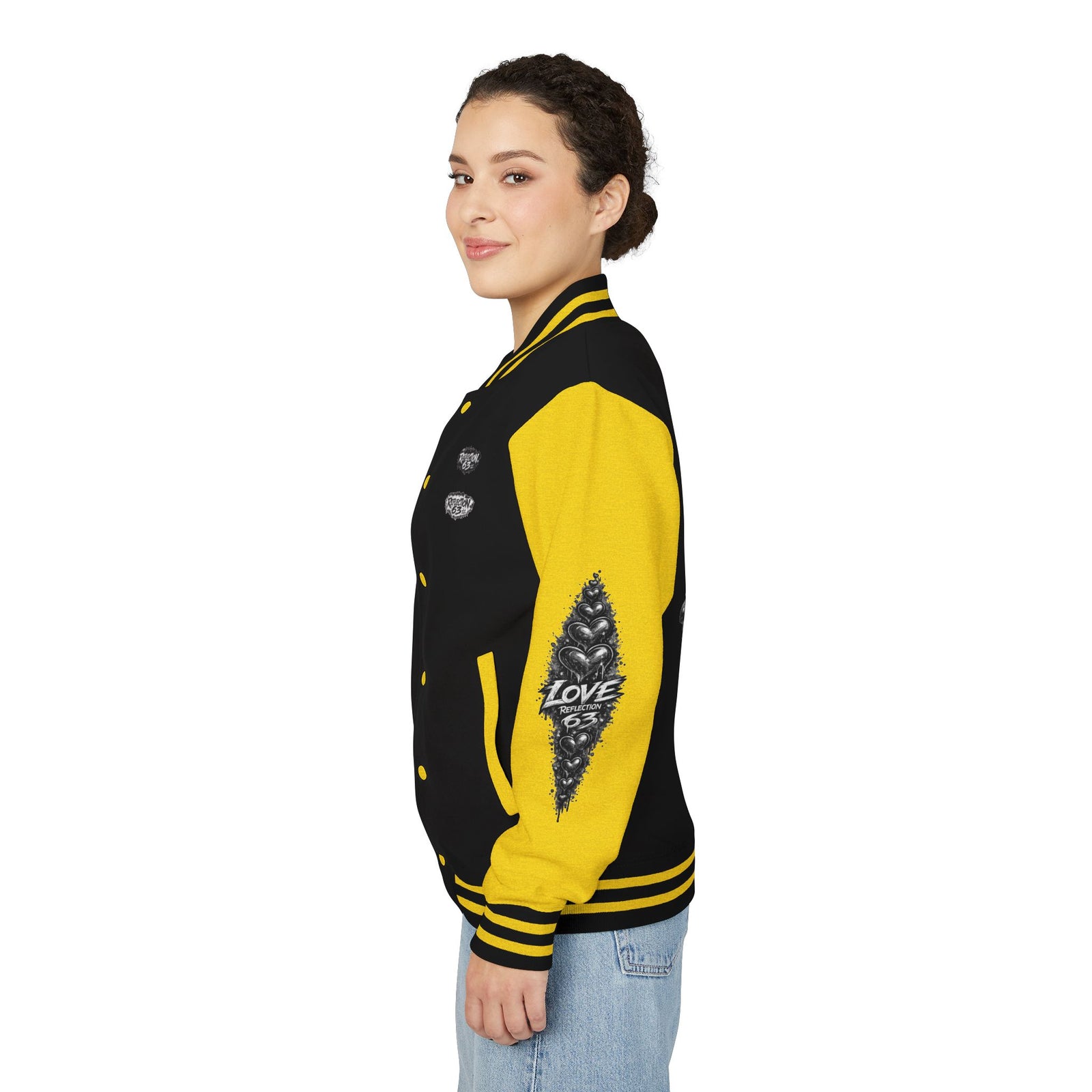 Letterman Jacket — Retro 'Love Reflection 63' Snake Heart Embroidered Design