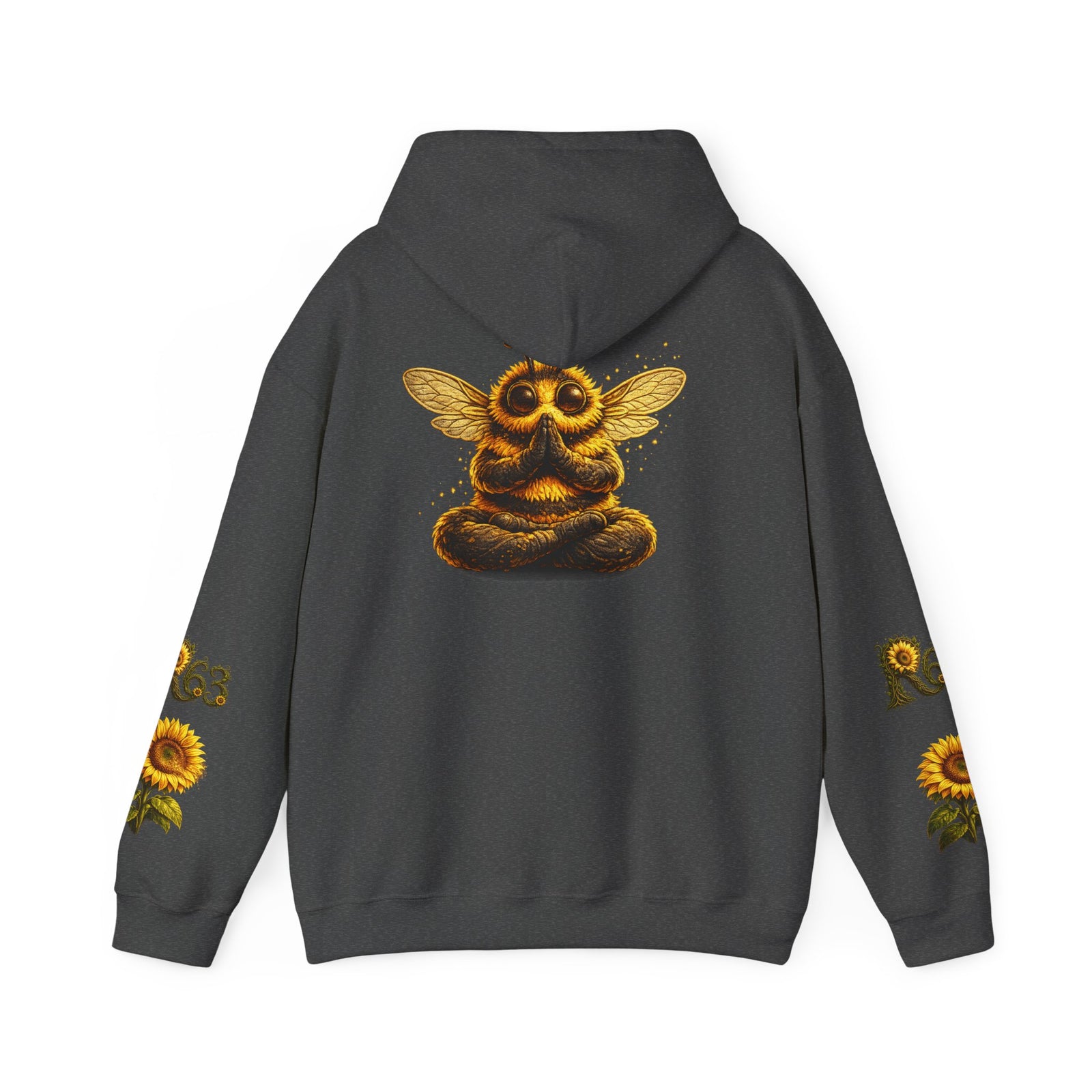 Sunflower Bee Hoodie — R63 Logo Graphic Hooded Sweatshirt