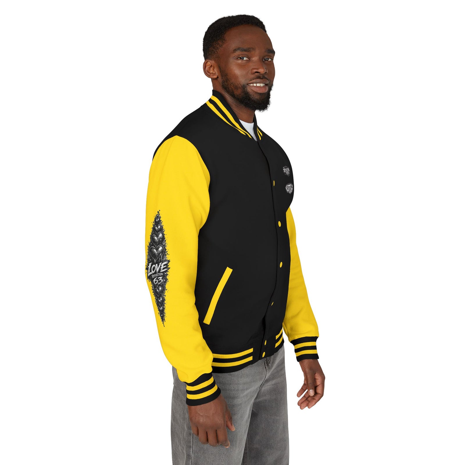 Letterman Jacket — Retro 'Love Reflection 63' Snake Heart Embroidered Design