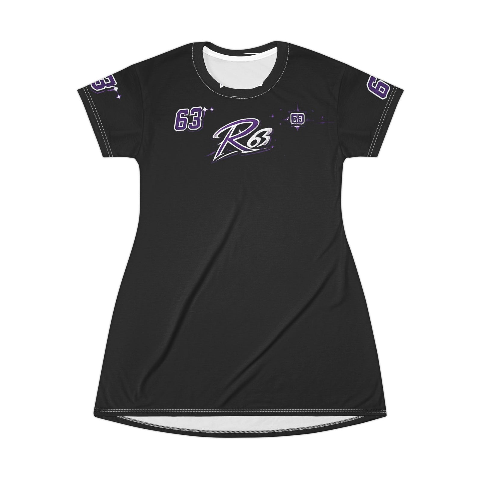 Princess R63 Graphic T‑Shirt Dress — Purple Crown Sports Logo