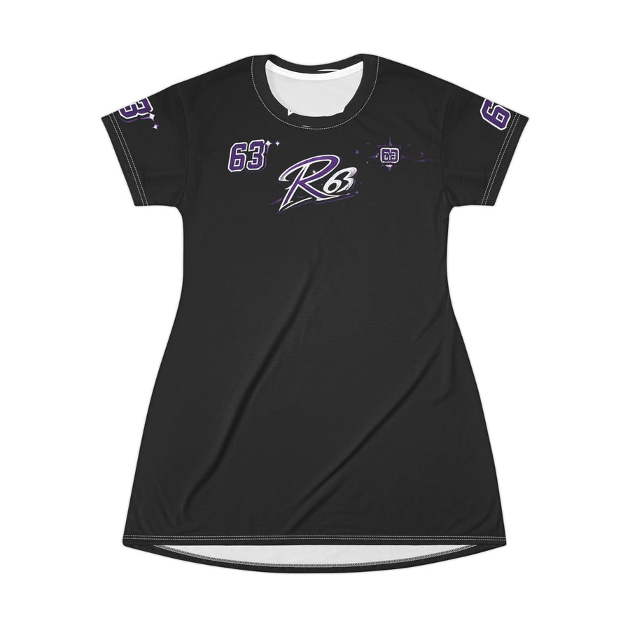 Princess R63 Graphic T‑Shirt Dress — Purple Crown Sports Logo