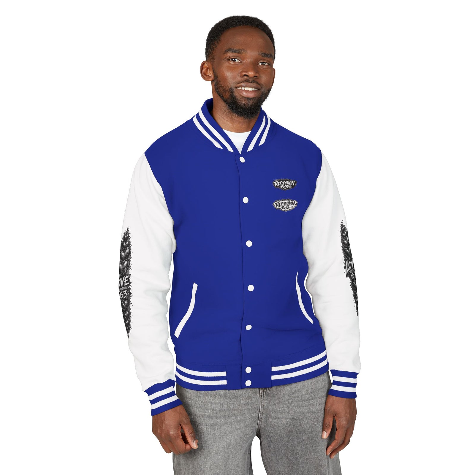 Letterman Jacket — Retro 'Love Reflection 63' Snake Heart Embroidered Design