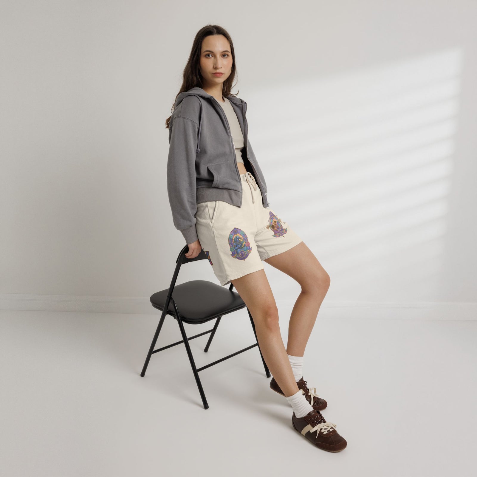 Astrological Wisdom Sweat Shorts — 'Wisdom' Graphic Fleece Shorts