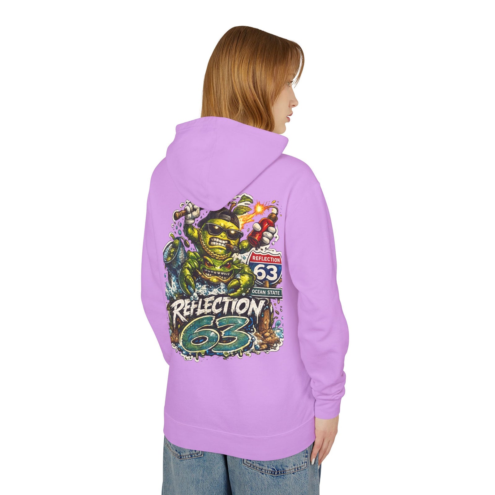 Reflection 63 Ocean State Hoodie — Vintage Surf Monster Graphic Hooded Sweatshirt