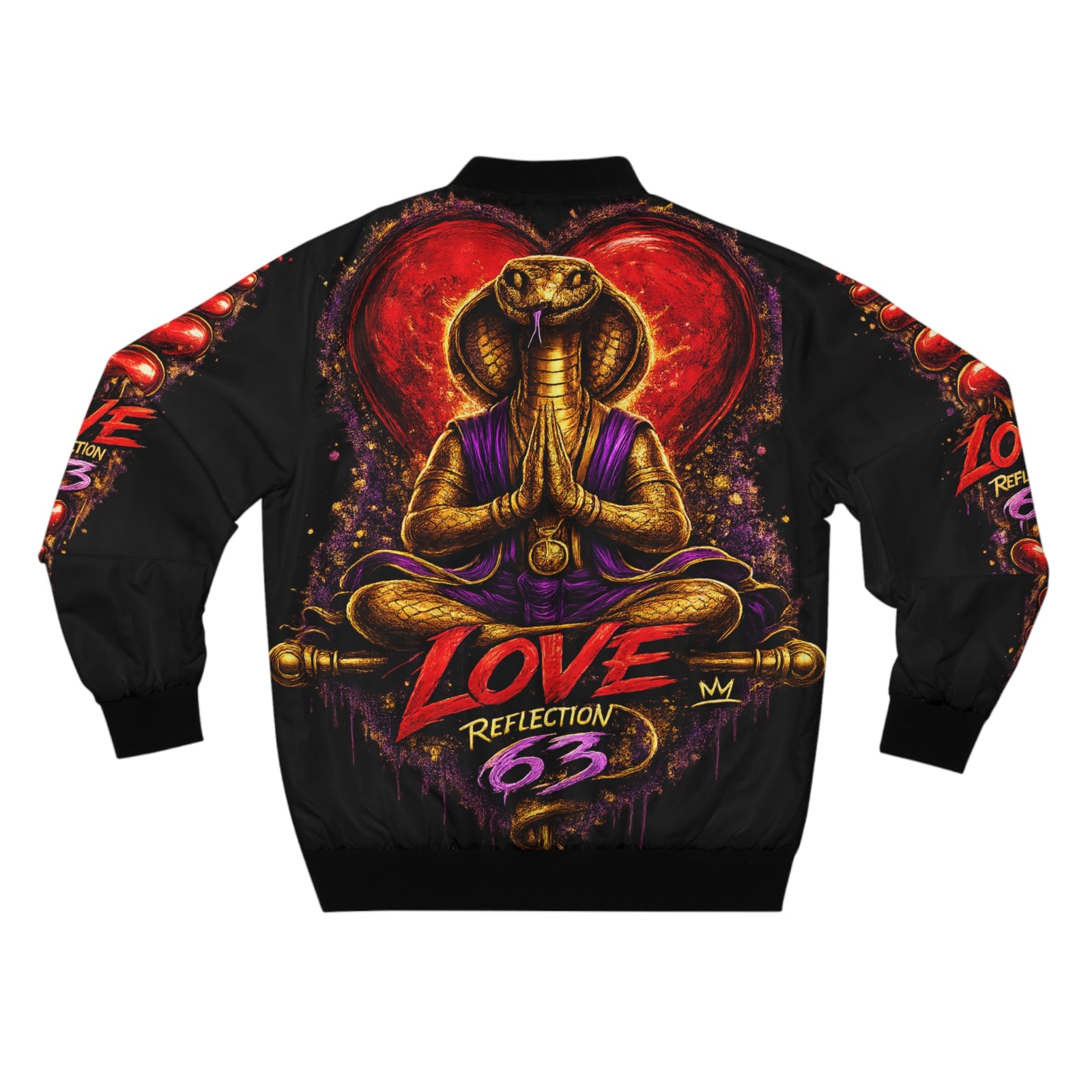 Bomber Jacket — Love 63 Cobra Heart All-Over Print